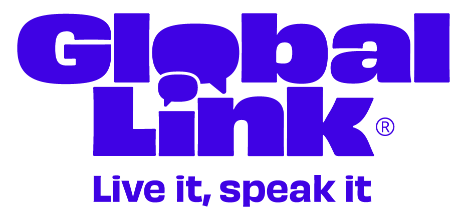 Logotipo Global Link. Live it, speak it